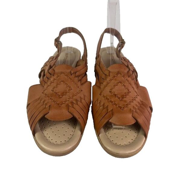 Softspots Sandals Womens 10 Brown Tan Tela Slingback Open Toe Leather - Picture 2 of 14